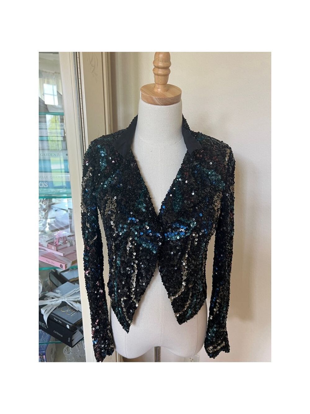 Zadig & Voltaire Sequin Blazer Jacket Size S/4 Black Blue